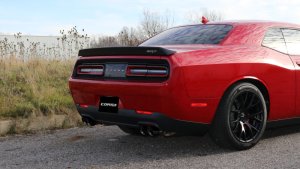 Dodge Challenger Performance Exhaust - Dual Rear Exit - CORSA Performance - Cat-Back Touring with 3.5in Black Tips - Black - `15-`23